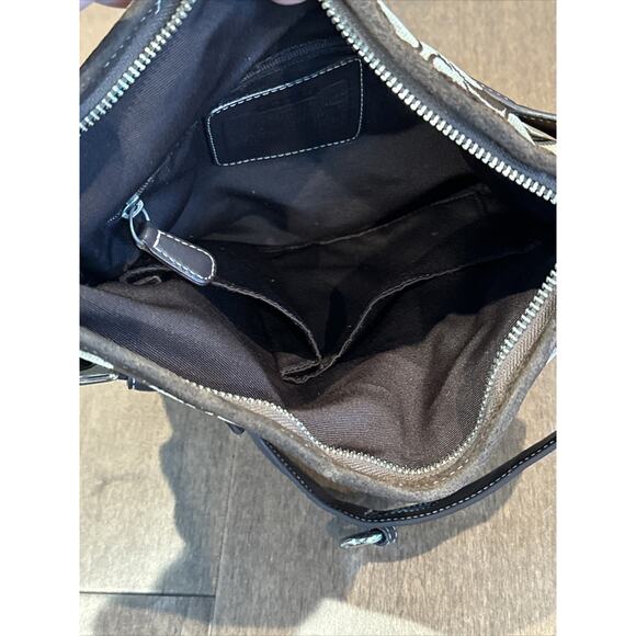 Coach Signature Monogram Brown Crossbody Shoulder Handbag H05K-3574 10x10x4" - Picture 6 of 6